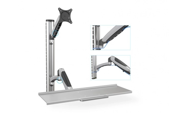 Nástěnné rameno pro monitor a klávesnici, max. 27", max. 8kg, otočné 360°