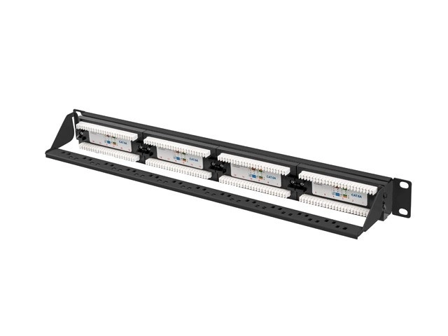 Patch panel 24 portů Cat 6a černý