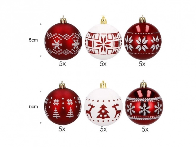 Vánoční ozdoby 5 cm sada 30 ks
