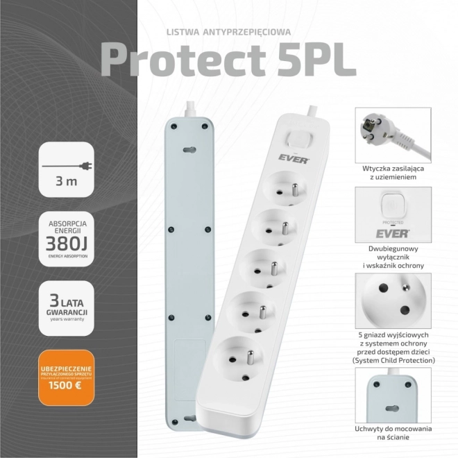 Napájecí lišta PROTECT 5PL 3M T/LZ12-PRO030/0000