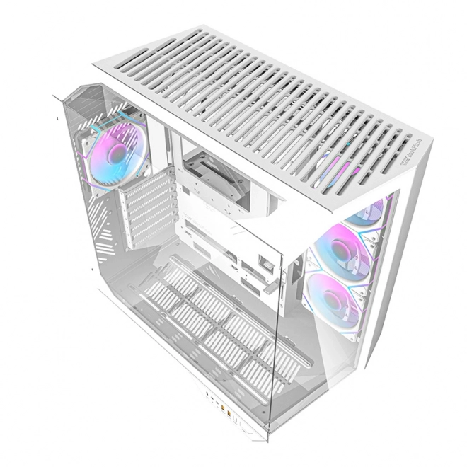 Počítačová skříň Darkflash s RGB ventilátory a držákem GPU bílá