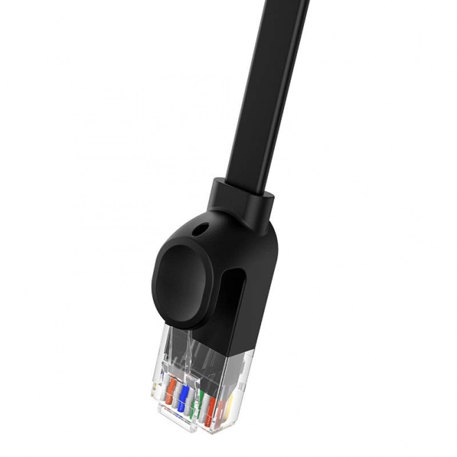 Plochý kabel Ethernet RJ45 Cat.6 12m černý