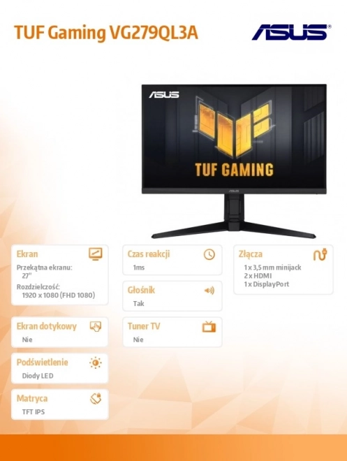 Monitor ASUS TUF Gaming 27 palců