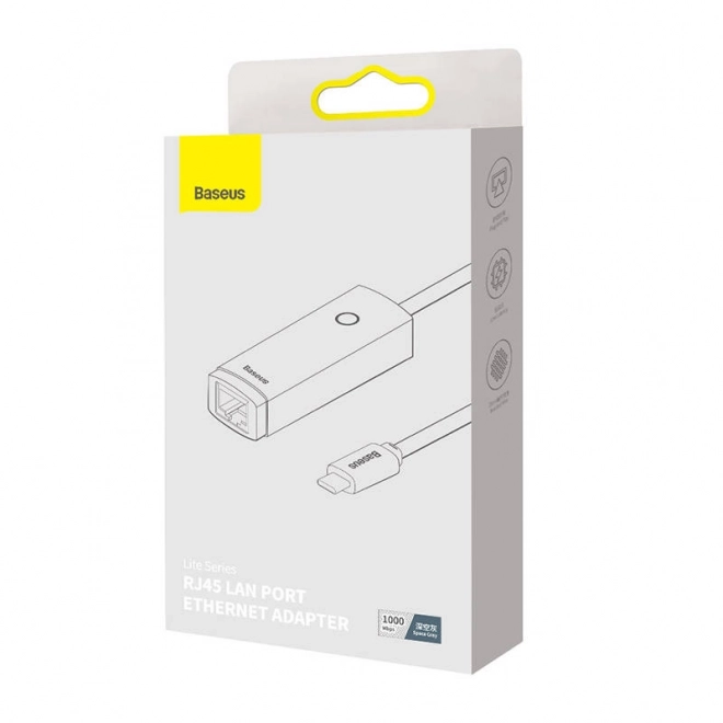 Síťový adaptér Baseus Lite Series USB-C na RJ45 (šedý)