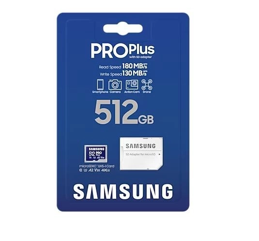 Paměťová karta Samsung Pro Plus microSDXC 512GB 180/130 MB/s UHS-I U3