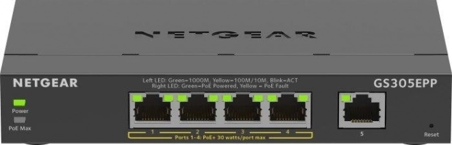 GS305EPP nespravovaný přepínač 5GE (4xPoE+)
