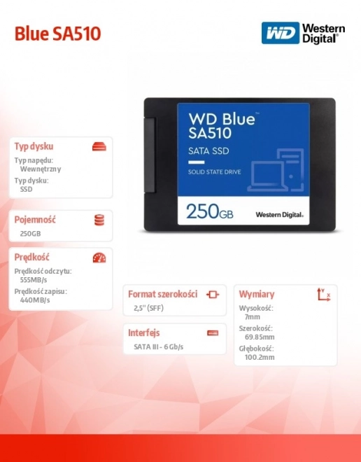 SSD disk Western Digital WD Blue SA510 250GB