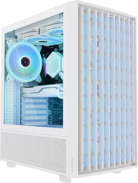 modecom breeze argb flow midi bílá pc skříň