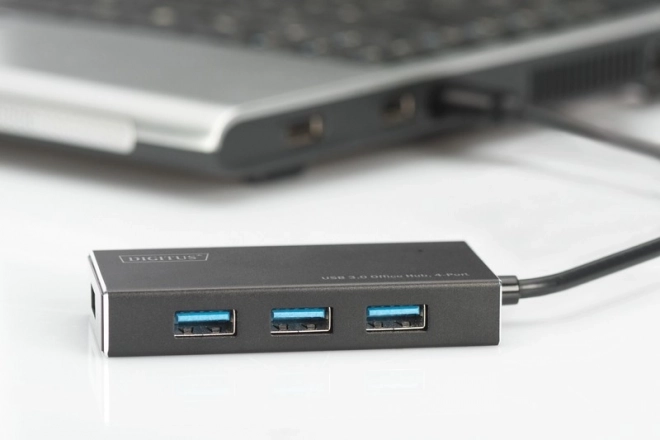 USB 3.0 SuperSpeed 4-portový hUB/hub, aktivní, hliník