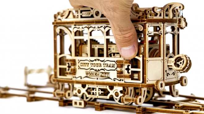 Dřevěné 3D puzzle - Tramvaj s kolejemi