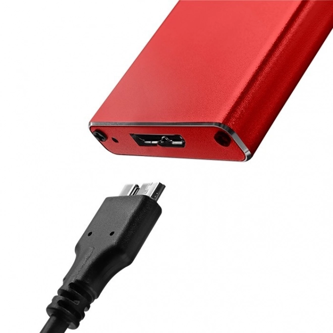 Skříň | Šachta pro disk M.2 SSD | SATA | NGFF | USB 3.0 | Superspeed 5Gb/s | 2TB | Červená barva