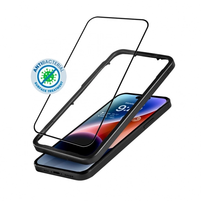 Ochranné sklo Anti‑Bacterial 3D Armour Glass pro iPhone 14 Pro s instalačním rámečkem