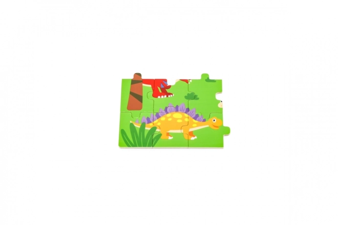 Dřevěné puzzle 16 dílků - dinosauři