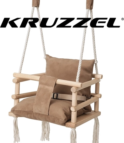 Dětská houpačka KRUZZEL k zavěšení doma, sametová