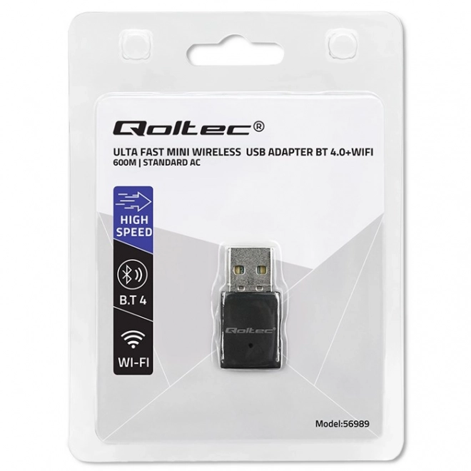 Bezdrátový adaptér Ultrafast mini WiFi Standard AC | BT 4.0USB | 600Mbps