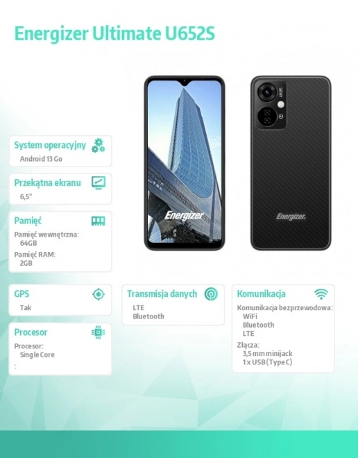 Smartphone Energizer Ultimate U652S černý