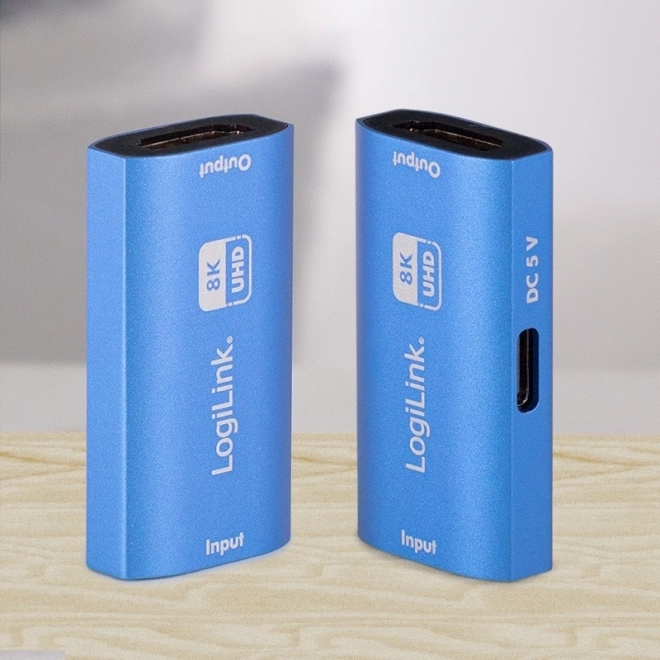 Repeater HDMI 8K/60HZ HDCP2.3, modrý hliník