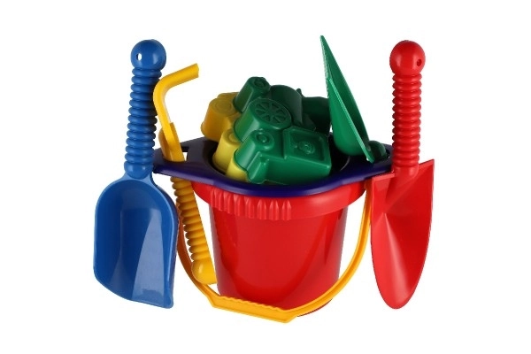 Kbelík sítko lopatka kupecká lopatka hrabičky plast v síťce 20x28x12cm 12m+