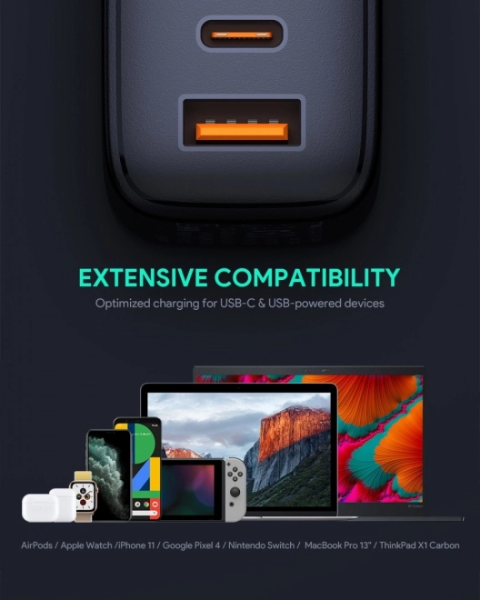 Omnia GaN nabíječka 2xUSB Power Delivery 65 W