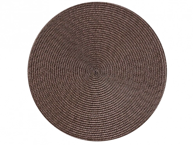 Kulaté pletené prostírání na stůl, hnědé, 38 cm