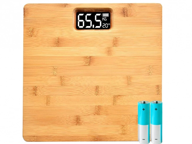 Digitální osobní váha s bambusovým designem