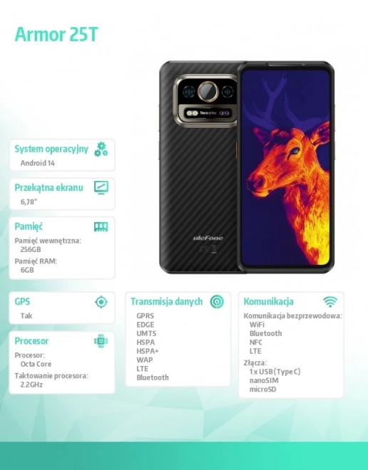 Odolný telefon Armor s termovizí