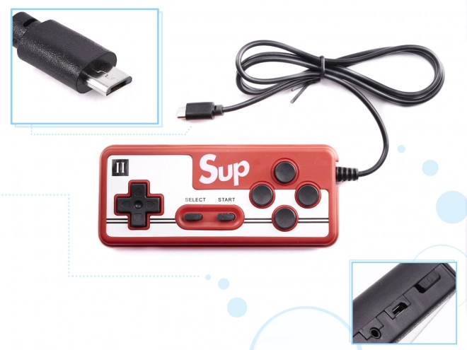 Přenosná retro mini herní konzole černá