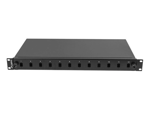 12XSC simplex/12XLC duplexní optický přepínač rack 19 1U černý + příslušenství