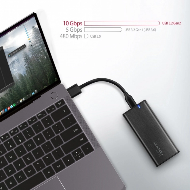EEM2-SBC Bezšroubové hliníkové externí pouzdro USB-C 3.2 GEN 2 M.2 SATA SSD
