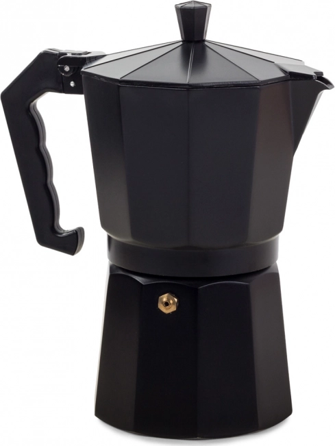 Hliníkový moka kávovar 450 ml pro 9 šálků, černý