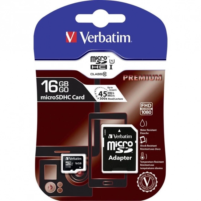 Micro SDHC karta 16GB Class 10 UHS-I s adaptérem