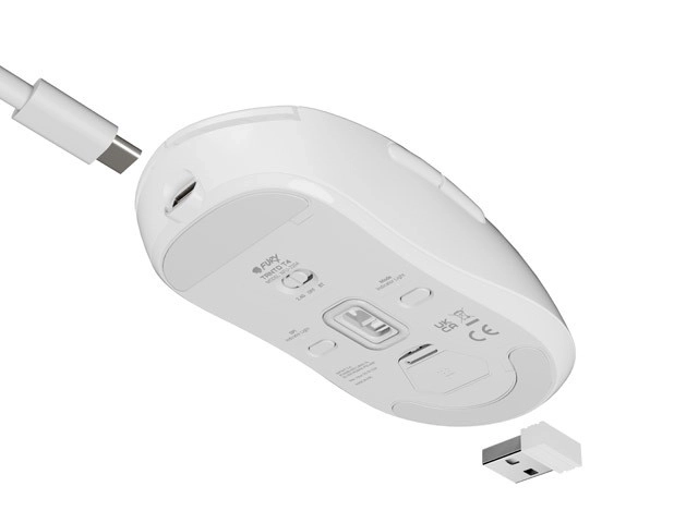 Bezdrátová herní myš Fury Tanto T4 RGB bílá