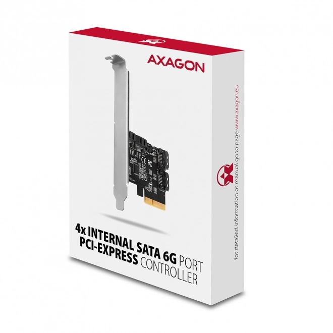 PCES-SA4X4 řadič PCIe 4x interní port SATA 6G, ASM1164, SP & LP