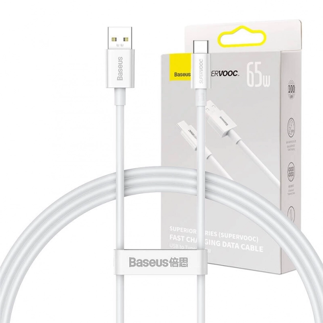 Kabel USB-C Baseus Superior 65W bílý