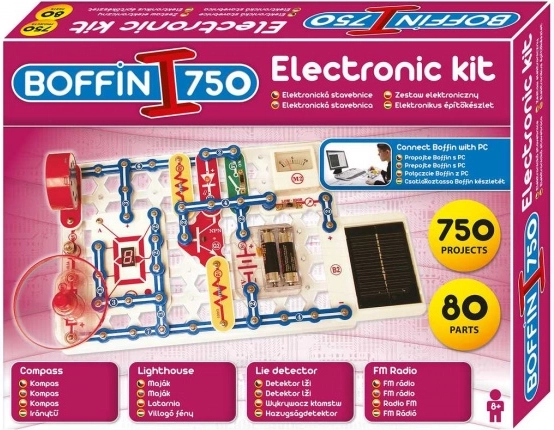 elektronická stavebnice boffin i 750 – 750 projektů a 80 součástek