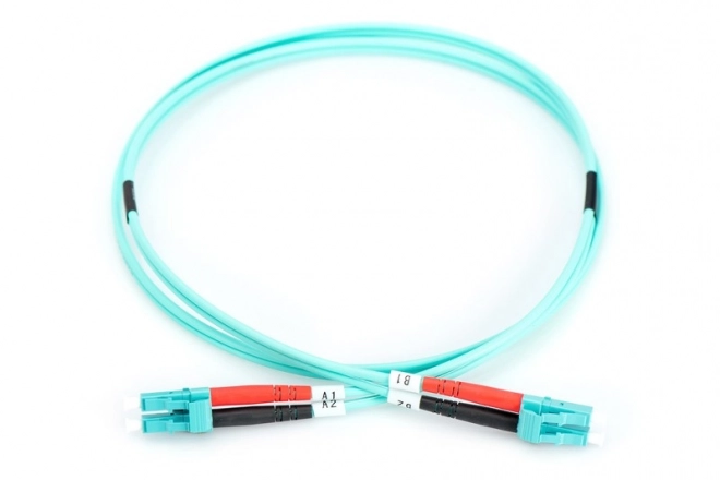 FO LC-LC MM 50/125 OM3 duplexní LSOH 2m optický propojovací kabel