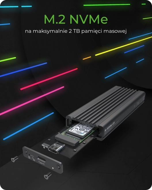 IB-1824ML-C31 Skříň M.2 NVMe s osvětlením RGB