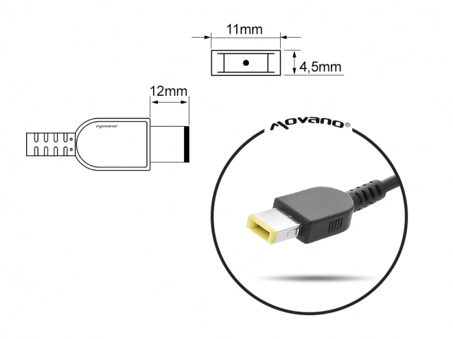 Nabíječka/nabíječka 20v 4.5a (obdélníková 11.0x4.5 pin - Yoga) - lenovo 90W
