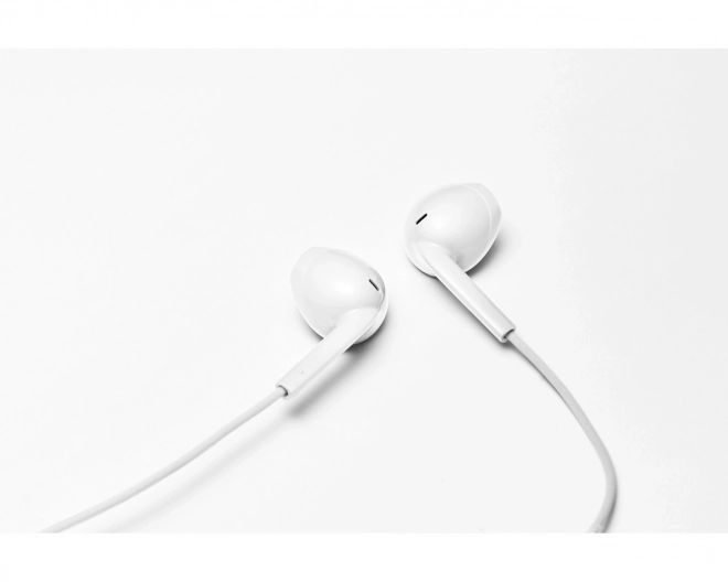 Bílé USB-C sluchátka do uší s mikrofonem