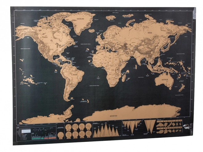 Velká stírací mapa světa 82 x 59 cm