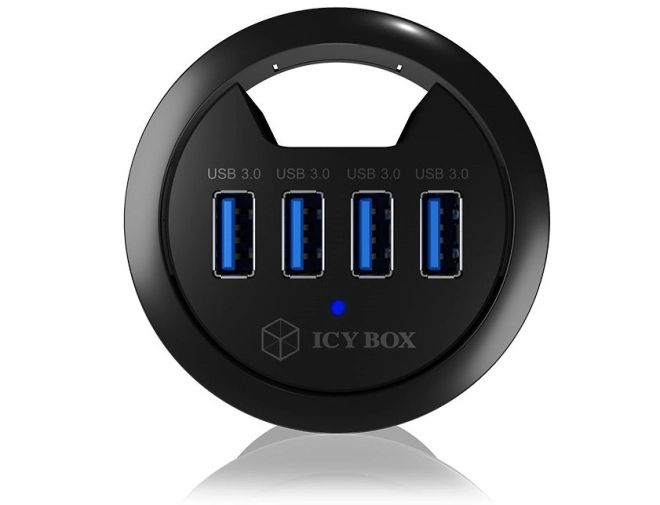 Stolní USB hub ICY BOX do průchodky 60 mm, 4× USB 3.0