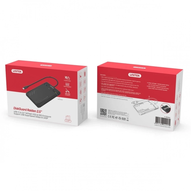 Obal na disk Unitek pro SATA HDD/SSD s USB-C a UASP