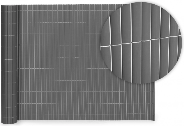 Oboustranná bambusová rohož 100x500 cm na balkón, terasu, plot antracitová MultiGarden