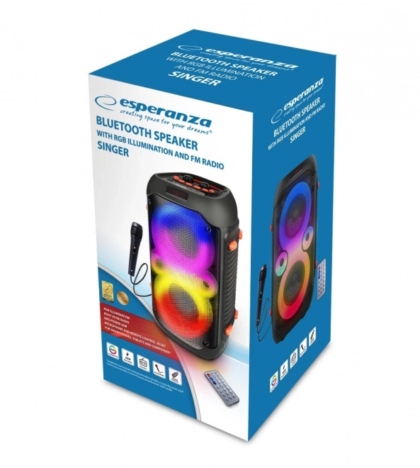 Bluetooth reproduktor s LED RGB efekty a karaoke funkcí