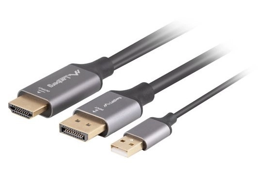 Kabel HDMI na DisplayPort 4K černý 1m