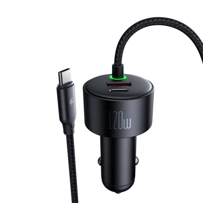 Nabíječka do auta s USB-C a Lightning, výsuvné kabely, 120W