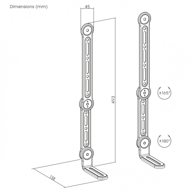 VESA držák na soundbar univerzální 15 kg