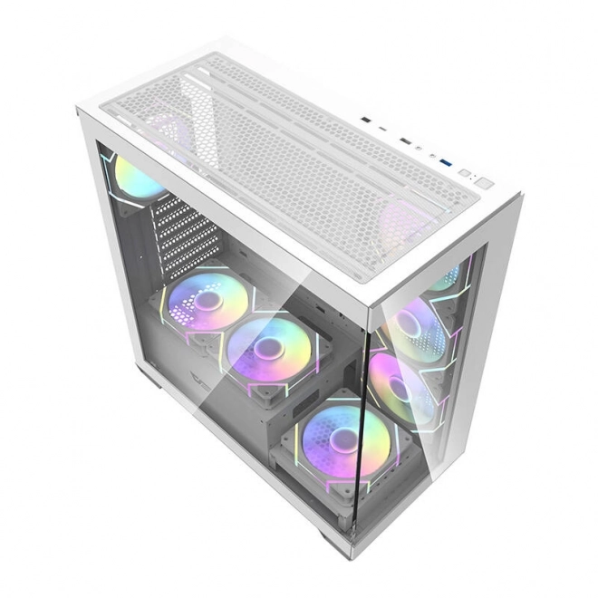 Počítačová skříň Darkflash DS900 (bílá) + 7 ventilátorů ARGB