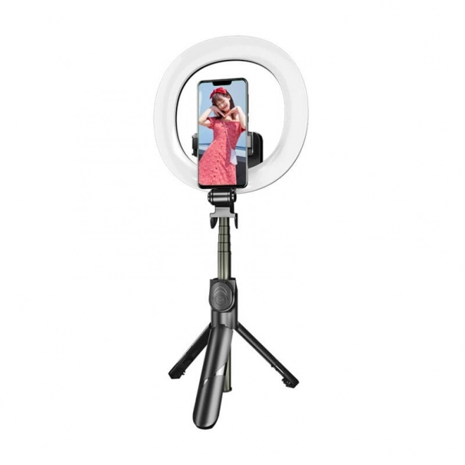 Selfie tyč/stativ Puluz se světelným kroužkem LED