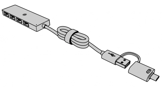 Rozbočovač s 4 porty USB Typ-A s konektorem Typ-C/A